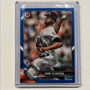 2018 Bowman Blue (RC) Sandy Alcantara 131/150 Baseball Card #37